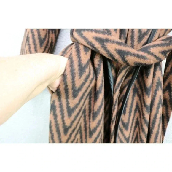 Soft Surroundings Chamonix Duster Black Brown Chevron-PXS-Wool Blend-New w/Tags - Picture 5 of 10